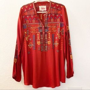 JOHNNY WAS BIYA EMBROIDERED TUNIC LONGSLEEVE